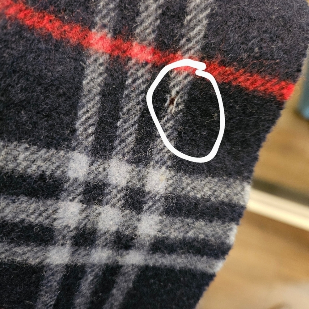 Burberrys Vintage Check Lambswool 100％ Stole Scarf Multicolor BLUE - Picture 12 of 12